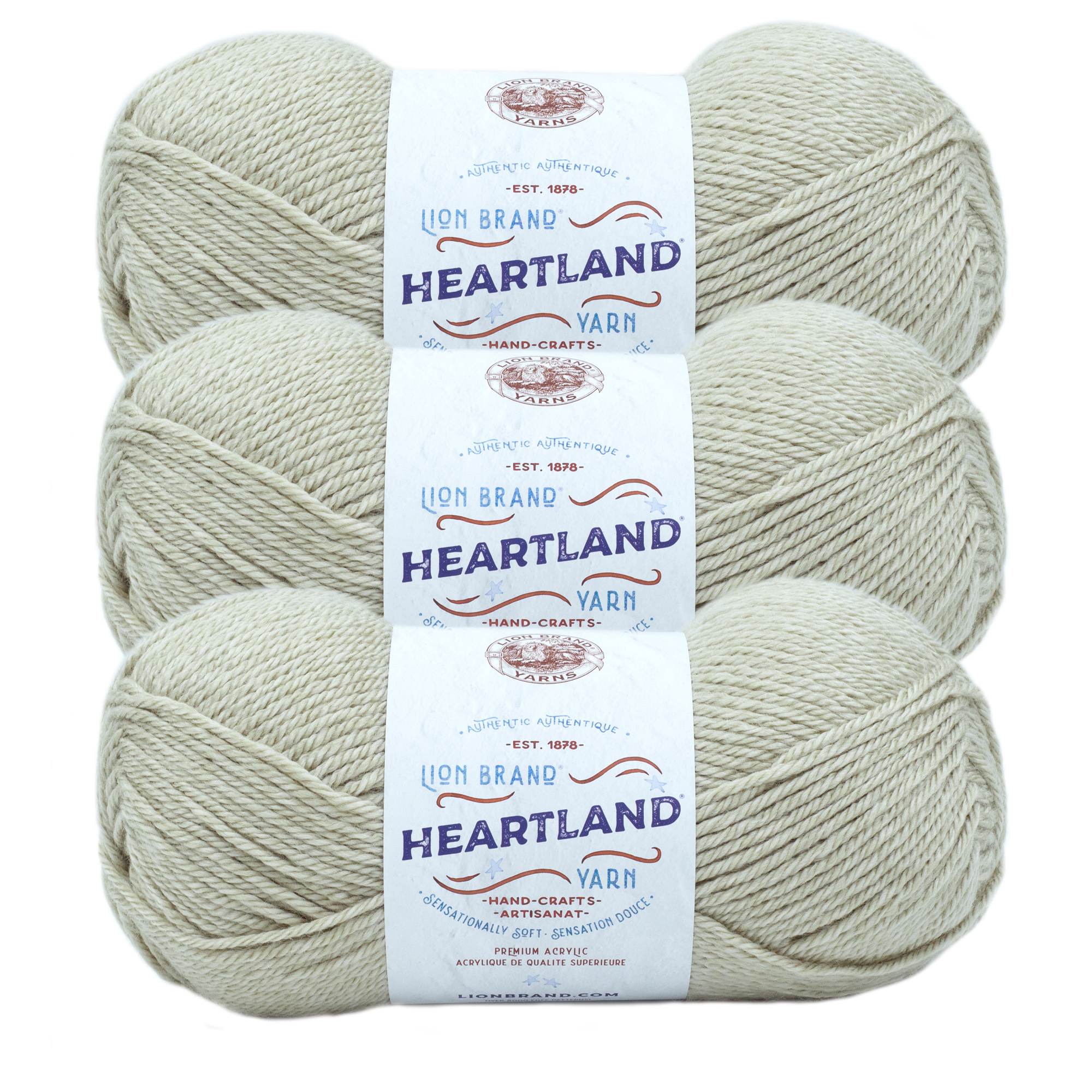 Lion Brand Yarn Heartland Dry Tortugas Medium Acrylic Green Yarn 3 Pack 